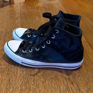 Converse All Star Black Velvet High top Women’s Size 8